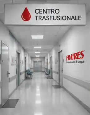 Donatore di sangue in un centro trasfusionale