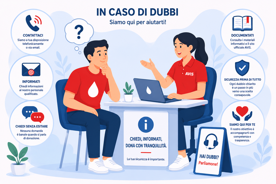 Nuovo donatore che fa domande al medico prima di donare il sangue