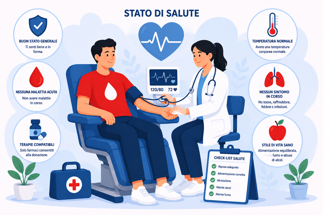 Medico che ascolta il cuore durante una visita di idoneità alla donazione